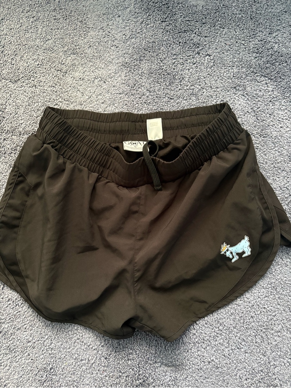 GOAT Women's Black Athletic Shorts with Logo
